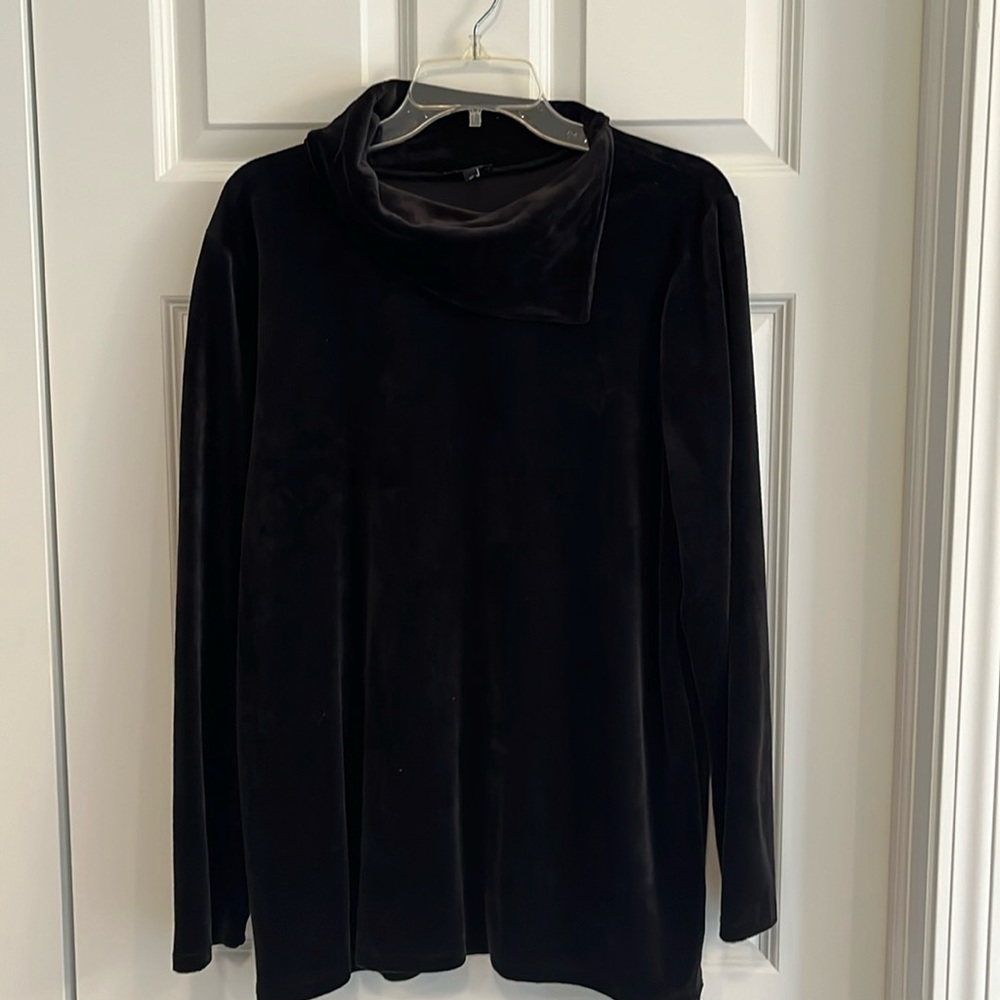 Talbots Black Velour Tunic